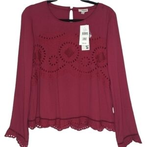 NWT Storee Eyelet Embroidered Blouse